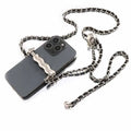 BC044 Wholesale Corrugated Metal Mobile Phone Back Clip Cross-body Lanyard Adjustable Length  Chain Hanging Chain Clip