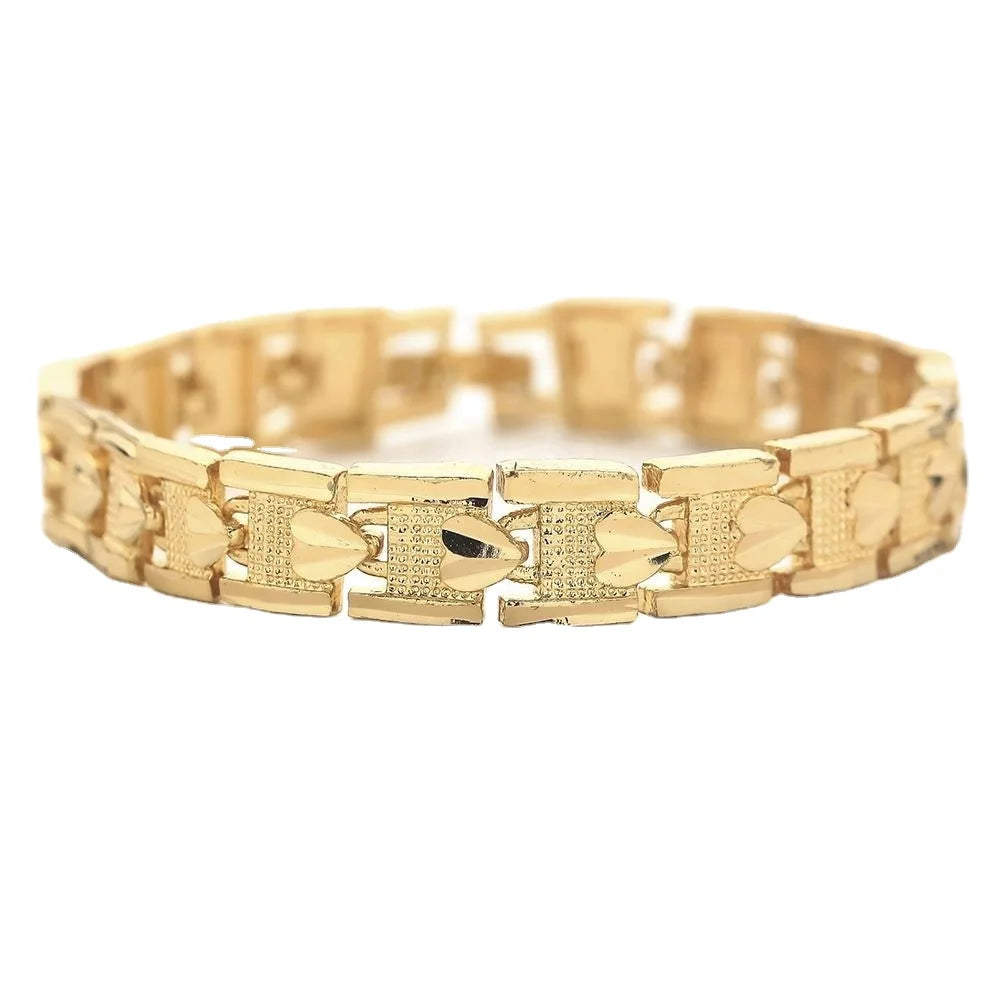 Dubai Gold Chain Bracelet Open Gold Jewelry Far Infrared Bracelet New Leaf Gold Plated Bracelet