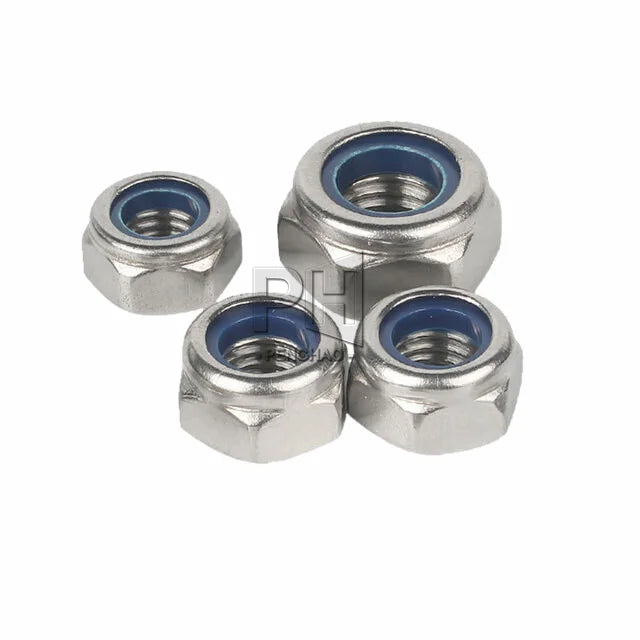 Self-locking Lock Nut with Nylon Rubber Ring Anti-slip Locking Hexagon Nut M2 M2.5 M3 M4 M12 Nylon Lock Nut