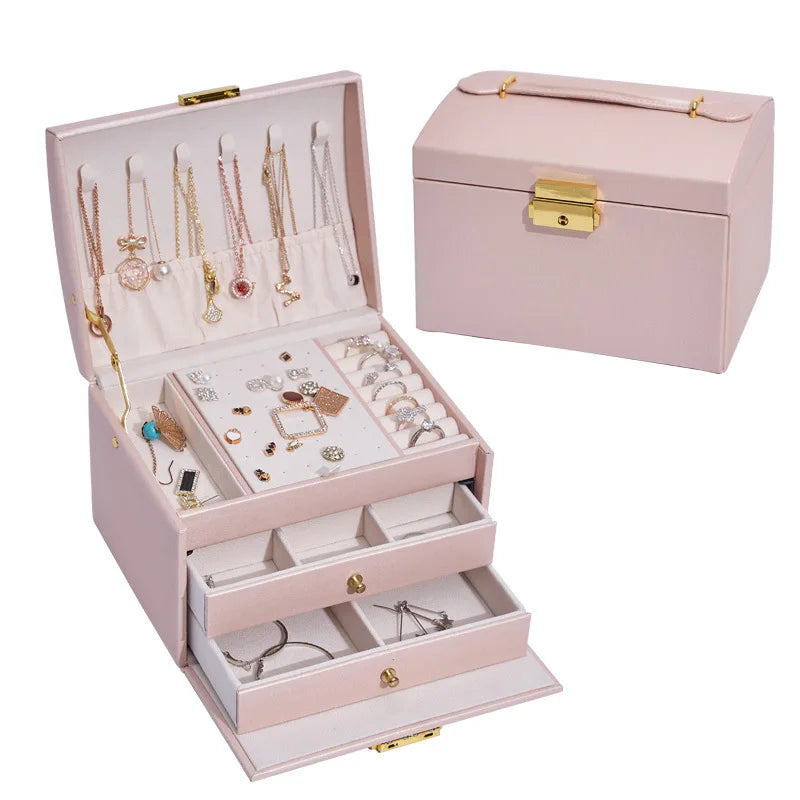 Handmade Custom Logo Luxury Travel Jewelry Case Wholesale Wooden Gift Storage Boxes for Organizing and Storing Jewelry