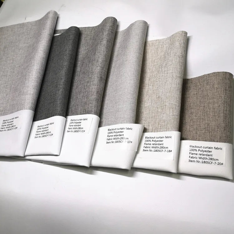 New 100% Polyester Eco-Friendly Pinch Pleat Blackout Fabric Hotel Home Window 4 Pass Coating Flame Retardant Curtain Living Room