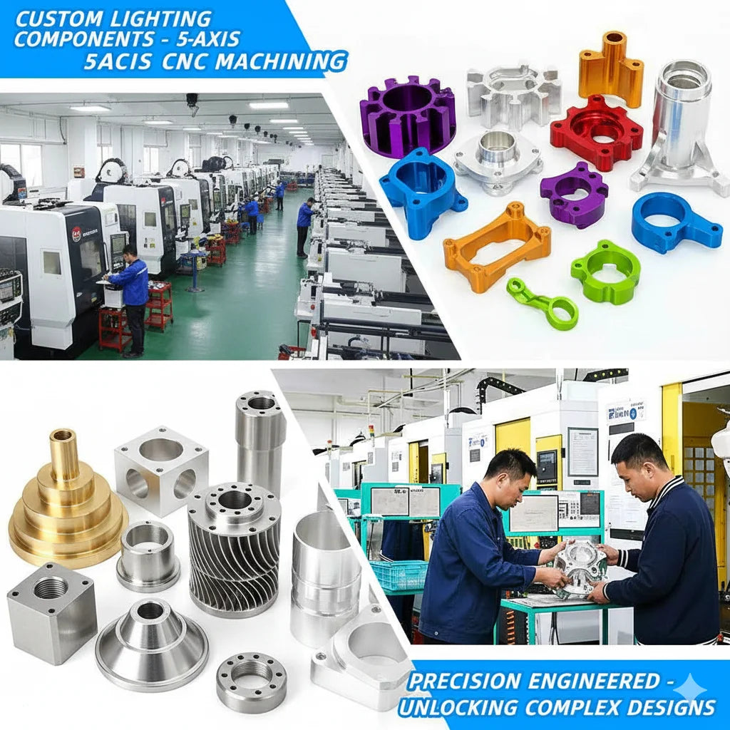 Dongguan HASUN Precision Custom Lighting Component Aluminum Stainless Steel CNC Milled Parts 5 Axis CNC Machining  Service