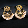 Vintage Gold Peacock Alloy Bollywood Oxidized Earrings for Women Ethnic Pearl Tassel Jhumka Dangle Earrings