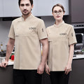 Hot Sale Men's Coat Chinese Restaurant Shirt CottonCoffee Shop Waiter Work Wear Premium Chef Uniform for Employees