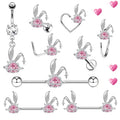 Gaby Bunny Stainless Steel Surgical Steel Jewelry Fake Nose Ring Septum Nipple Piercing Belly Ring for Women ASTM Certified