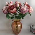 Wholesale Home Decorative 2 Heads Silk Faux Roses Artificial Flowers Rose in Bulk for Wedding