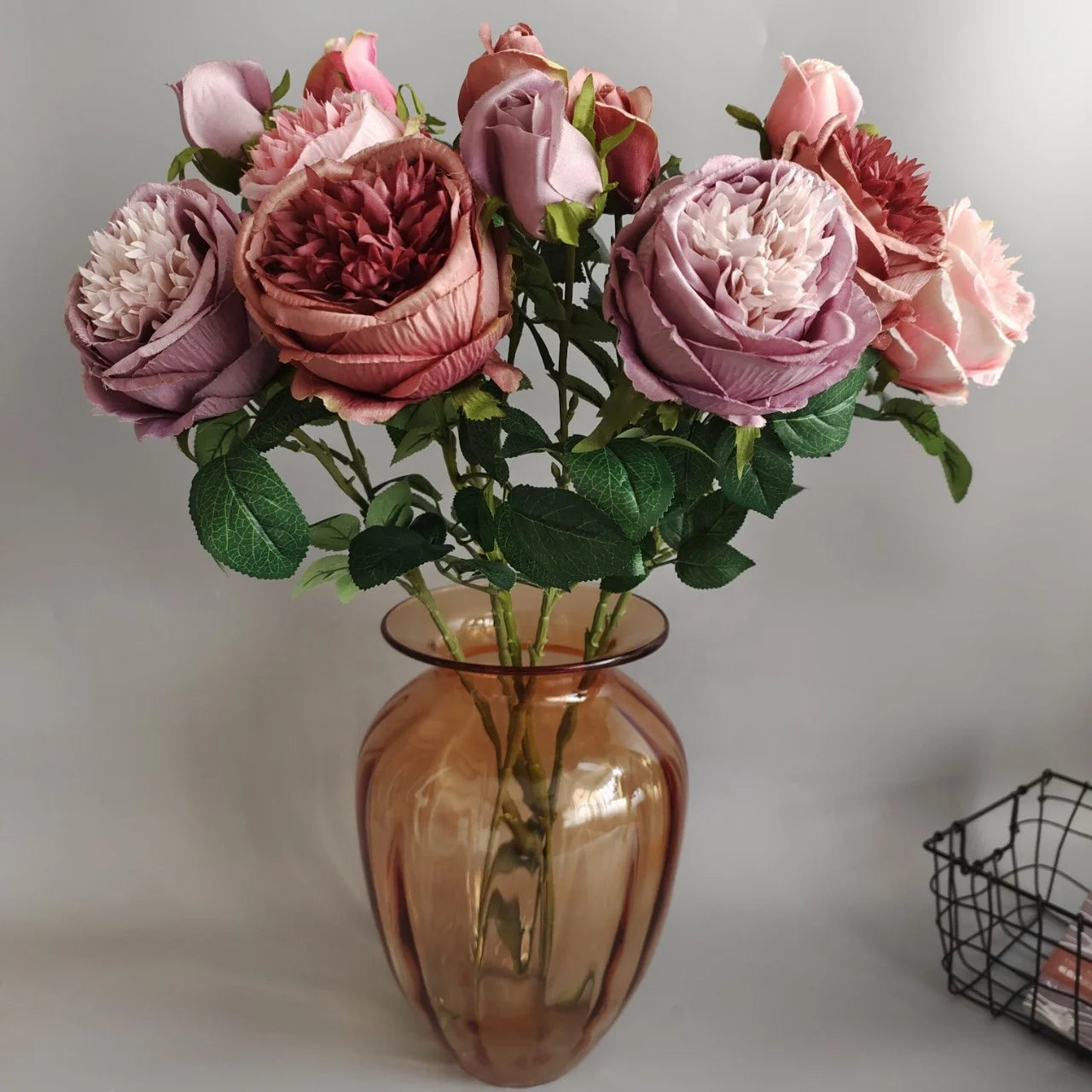 Wholesale Home Decorative 2 Heads Silk Faux Roses Artificial Flowers Rose in Bulk for Wedding