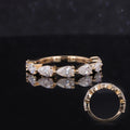 Custom Design Pear Moissanite 3x5mm 14k Yellow Gold Wedding Band Ring for Gift Fine Jewelry