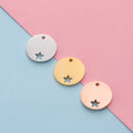 High Polished Stainless Steel Star Charms Jewelry Making 18k Gold Custom Engravable Blank Star Pendant