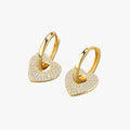 Punk Rock Love Heart Huggies Pendant Earrings Women Bohemian Luxury Zircon Gothic French Jewelry