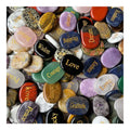 35-45mm Oval Shape Natural Gemstone Customized Engraved Words Worry Stone Healing Crystal Pocket Palm Stone