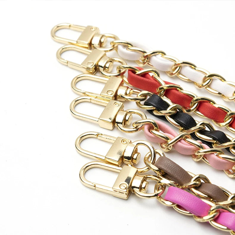 New Purse Colorful Metal Crossbody Chunky Girls Shoulder Leather Wallets Chain Strap for Ladies Handbag