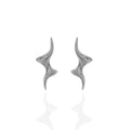 New 925 Sterling Silver Solid Plain Curved Wave Bar Stud Earrings Trendy Ear Piercing Engagement Wedding Anniversary Party Gift