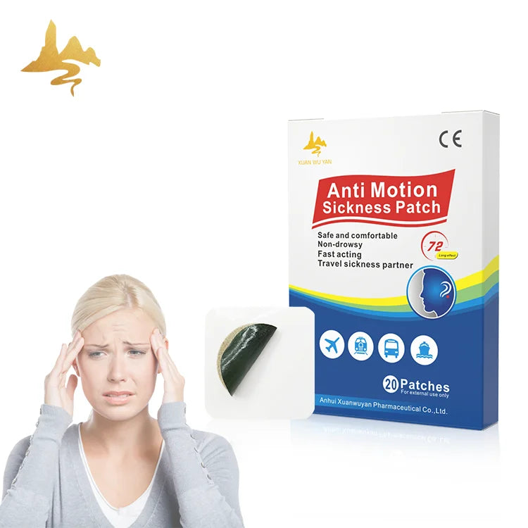 Natural Herbal Ginger Transdermal Adhesive Patches for Motion Sickness Relief Fast Acting with Vomiting Relief