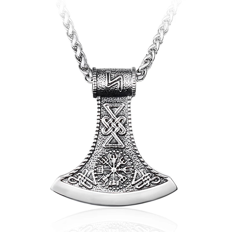 SS8-272P Steel Soldier Fashion Hot Sale Norse Viking Axe Pendant Men's Necklace Stainless Steel Chain  Jewelry
