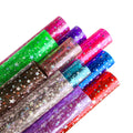 30*135cmSuper Clear Glitter Star PVC Leather Roll Transparent Star Printed Synthetic Leather 0.5mm for DIY Projects Sewing Craft