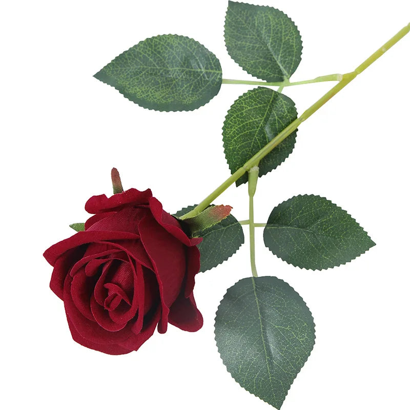 AYOYO OEM Artificial Flannel Rose Home Rose Artificial Wedding Valentine's Day Decoration Silk Flower