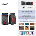 Business Style Unique Trigger Slim Bifold Wallet for Men Minimalist Custom Logo Card Holder