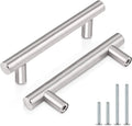 WEKIS 201 Stainless Steel T-shaped Drawer Pulls Simple Kitchen Cabinet Hardware Hollow Furniture Tube Feet for Wardrobe Dresser