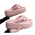 Women Fashion Ladies High Quality High Heel Thick Soft Sole EVA Sandals Anti Slip Flip Flops Ladies Slippers for Beach Summer