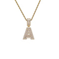 CN414   A-Z 26  Letters Iced Out AAA Zircon Bling Bling Brass Setting CZ Pendant Necklace Jewelry