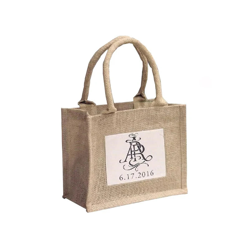 Outdoor Large Capacity Shopping Bag Zipper Pocket Women's Tote Bag Jute Canvas Tote Bag