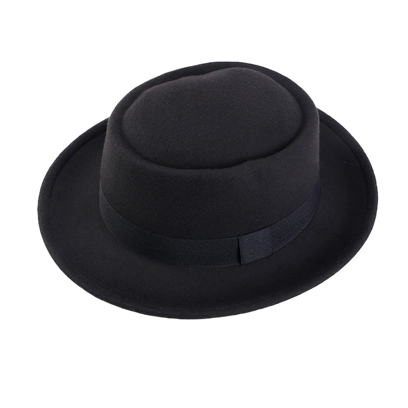 Wholesale Custom Logo Hair Accessories Unisex Vintage Wide Brim Warm Wool Fedora Hat Belt Panama Hat Felt Jazz Hat for Men Women