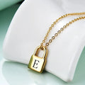 Lock Necklace Personalized Custom Engraved Name Initial Necklace Minimalist Stainless Steel Jewelry Gift for Her