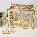 Wholesale DIY Wooden Gift Card Box With Hollow-Carved Design for Weddings Sign-in and Greeting Card Holder Dropshipping