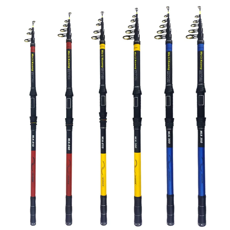 DORISEA Portable 2.1-3.6m Telescopic Glass Fiber Fishing Rod for Lake and River Fishing