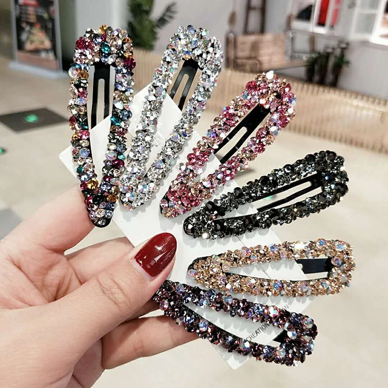 Wholesale Korean Style Rhinestone Color Hairpins Fashion Hair Accessories BB Clip for Women Girls