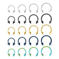 316 Stainless Steel Body Piercing Jewelry Horseshoe Spikes Nose Septum Rings C Shape Curved Barbell Ear Tragus Ring