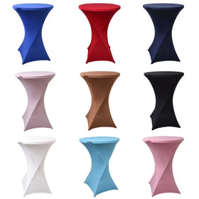 Cheaper Spandex Bar Table Covers Elastic Slipcovers Cocktail Stretch Table Cloths for Wedding