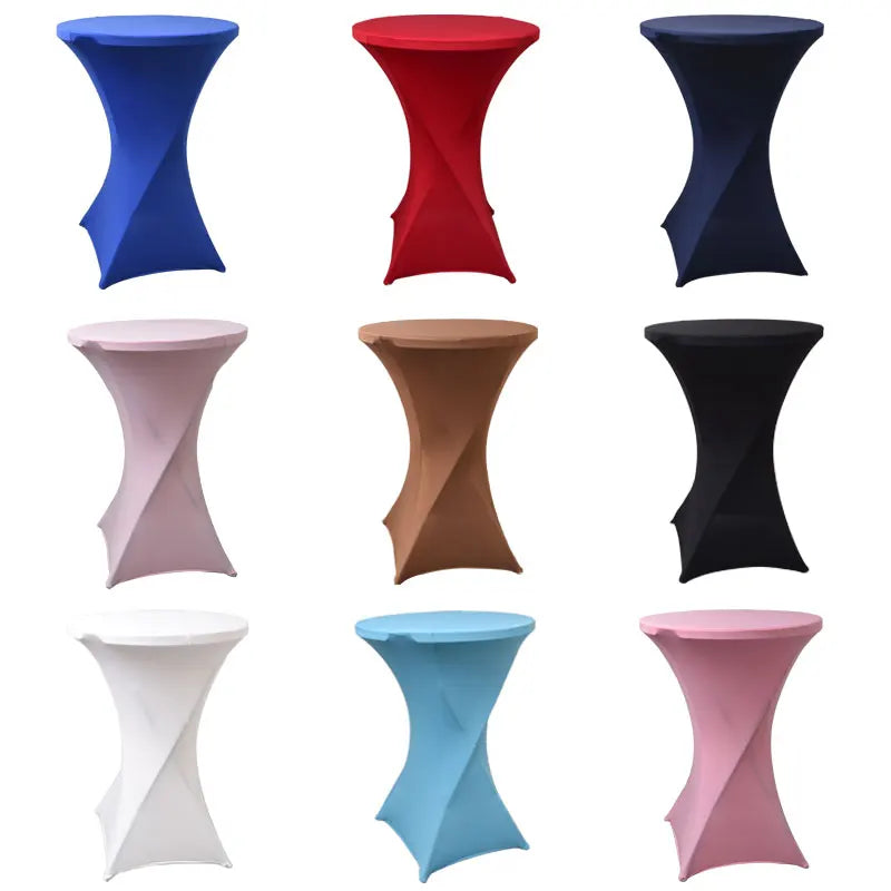 Cheaper Spandex Bar Table Covers Elastic Slipcovers Cocktail Stretch Table Cloths for Wedding