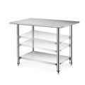 Commercial Stainless Steel Worktable Double Tube Removable Multifunctional Dining Table for Hotel Restaurant Kitchen Console
