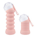 Light Sports Silicone Collapsible Slanted Mouth Water Drinking Bottle with Straw Carabiner for Camping