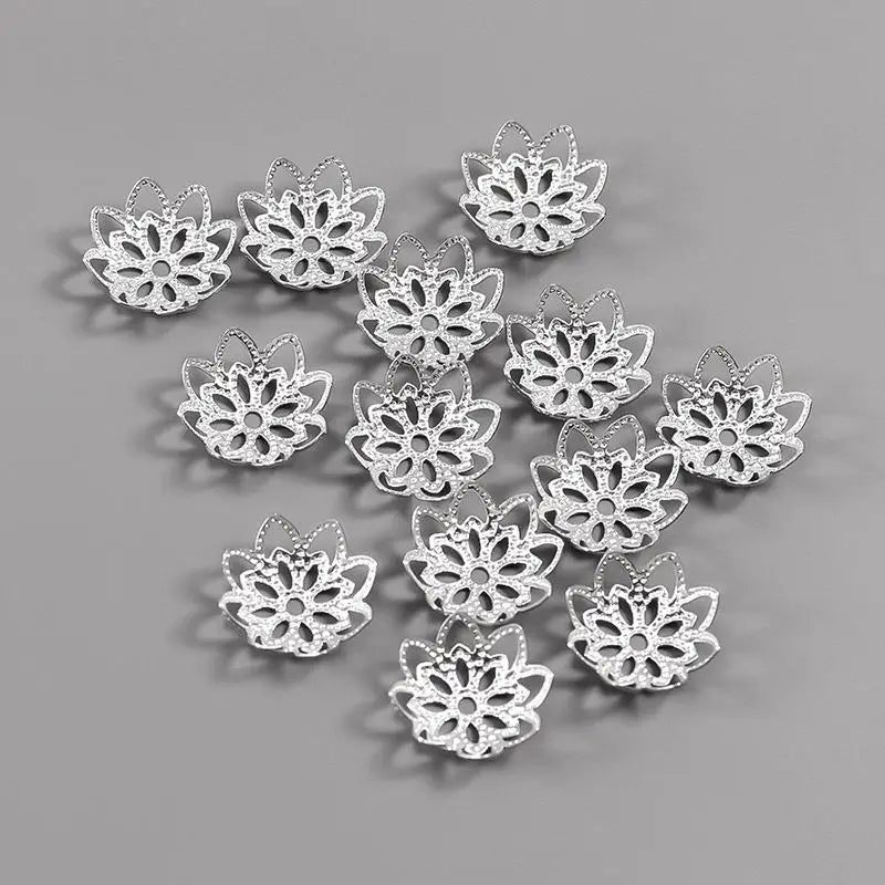 10mm Flower Torus Shape Alloy Beads Caps Stainless Steel Findings Spacer Beads for Jewelry Making Charms Necklace Bracelets