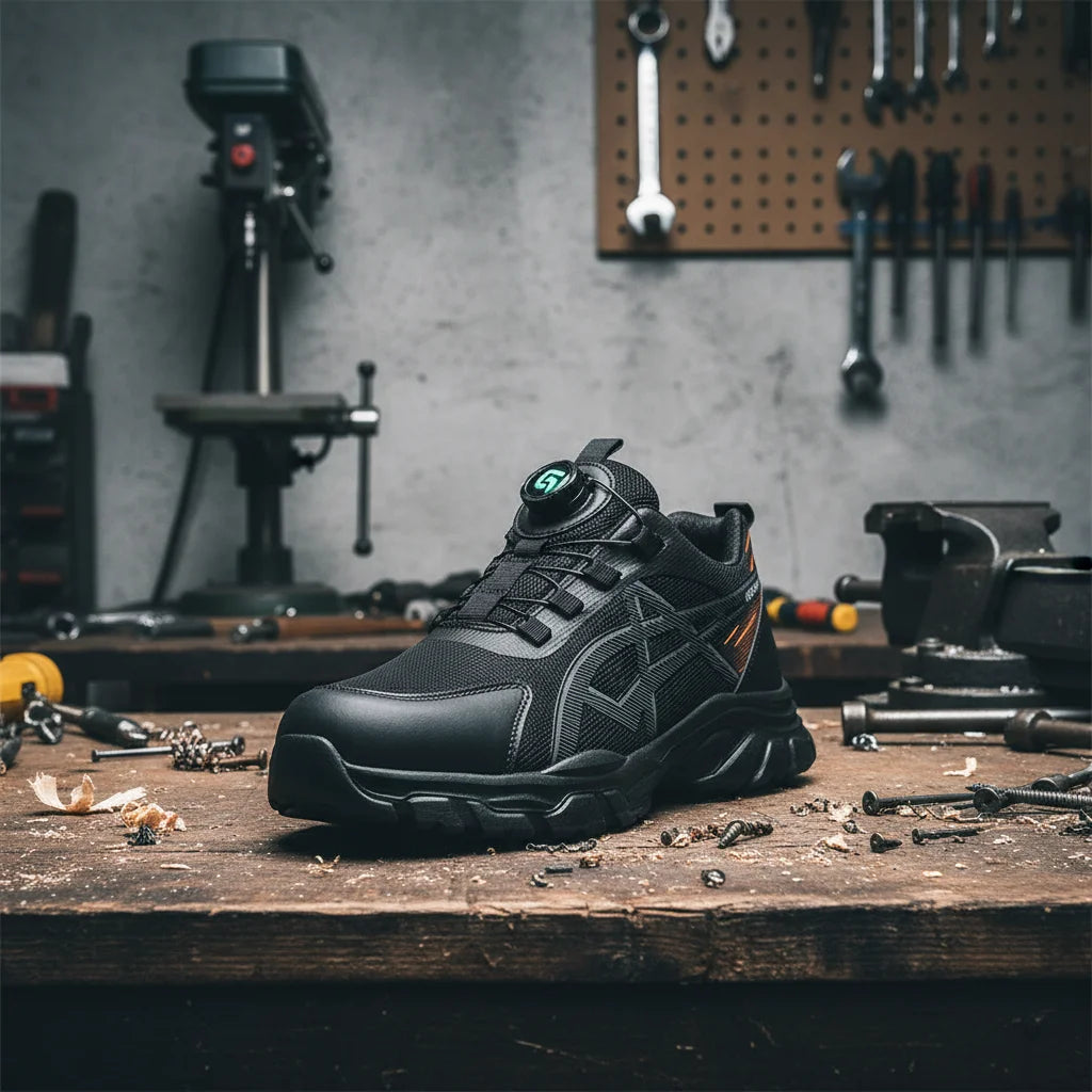 Lightweight Unisex Safety Shoes Factory Steel Toe Insulation Rubber Outsole Mesh Upper All Seasons Sports Size Offset Printing