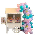 Wedding Kids Candy Flower White Wooden Beach Wooden clear Plastic Candy Cart Birthday Cart Foldable Display With Shelf