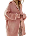 Women's Oversized Cardigan Sweater with V-Neck and Knit Button Front Fashionable Print Casual Trendy for Fall Winter Outfits