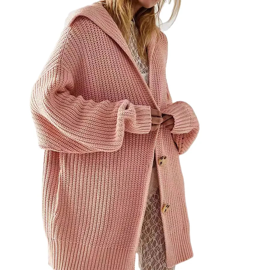Women's Oversized Cardigan Sweater with V-Neck and Knit Button Front Fashionable Print Casual Trendy for Fall Winter Outfits