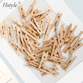 50Pcs/Pack Small Mine Size 30mm Mini Natural Wooden Clips for Photo Clips Clothespin Craft Decoration Clips Pegs SD3 MegaBDM