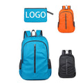 New Trend Oxford Outdoor Sport Large Capacity Custom Logo Lightweight Unisex Folding Orange Backpack Foldable Bags for Travel