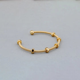 18 k Gold Plated Brass Screw Cap Bracelets Openable Bangles for Women
