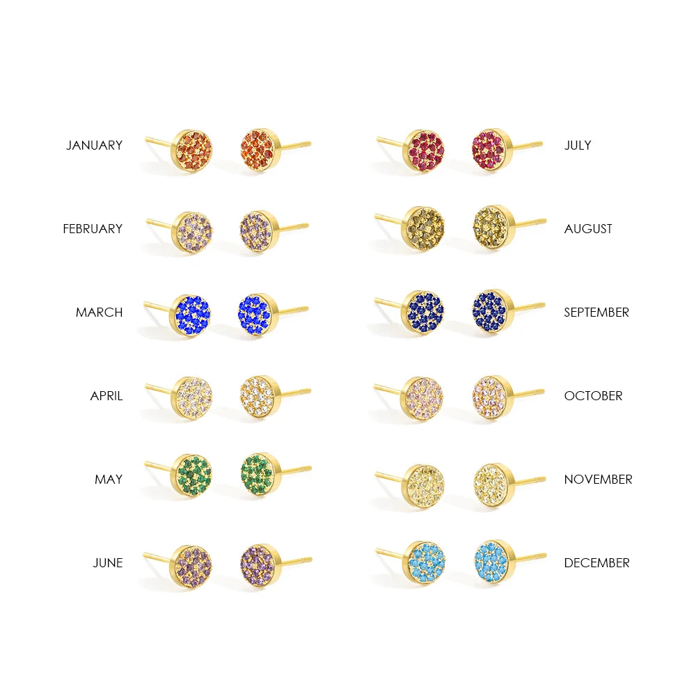 EManco Ear Stud Full Rhinestone Stainless Steel Piercing Gun Gold Push-Back Earrings Mini Diamond Ear Stud for Women Gift