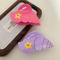 Women's Customize Hair Accessories Cute Sea Creature Conch Design Rhinestones Claw Clips Hair Claw for Woman Wholesale