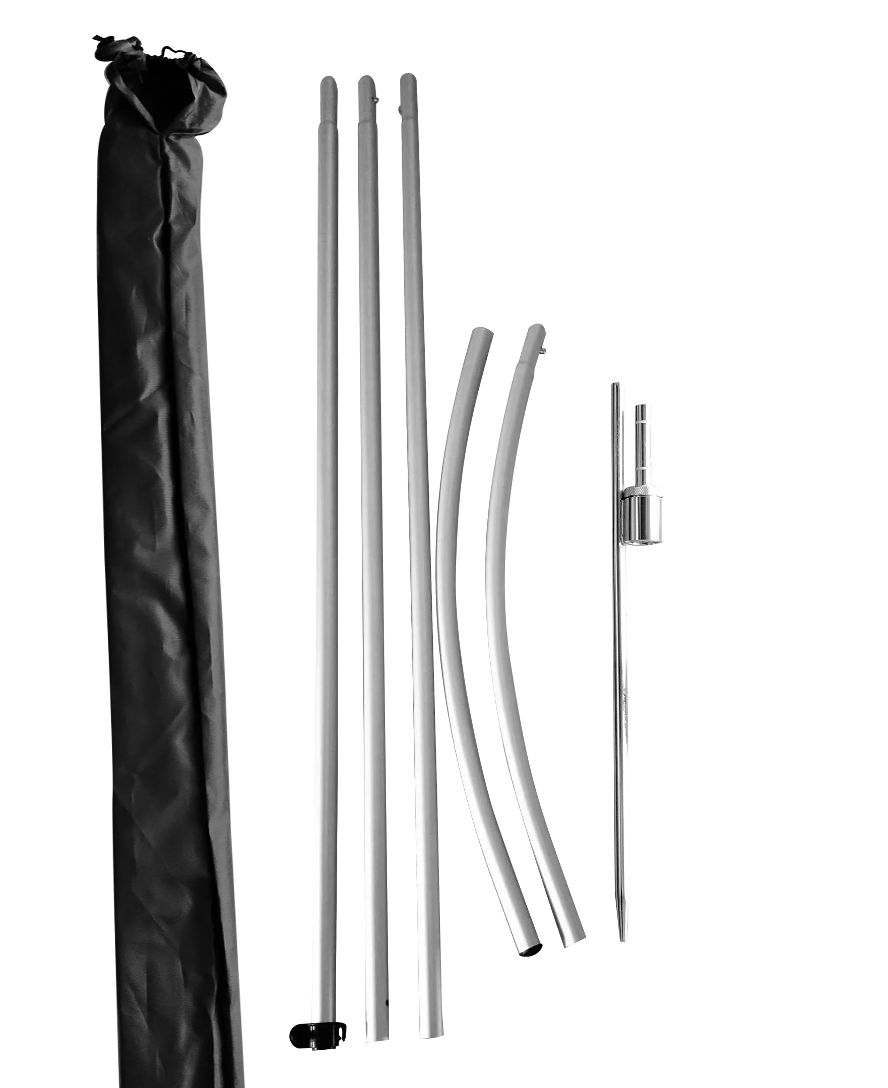 Square Aluminum Outdoor Flag Pole with Base Swooper Banner Holder