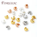 18K Gold Plated Crimp Bead Covers DIY Accessories for Jewelry Making Round Covers Crimp End Beads Jewelry Findings & Components
