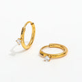 New Trendy Earring 18K Gold Plated Shiny Zircon Huggie Earrings Stainless Steel Earrings Wholesale