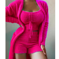 Coldker  Winter 2022 Fashion Soft Lamb Fleece New Plush 3-piece Set Home Wear WOMEN'S PAJAMAS Sets for Women